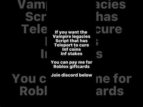 I would appreciate it very much if someone could make a script for this game. . The vampire legacies script pastebin